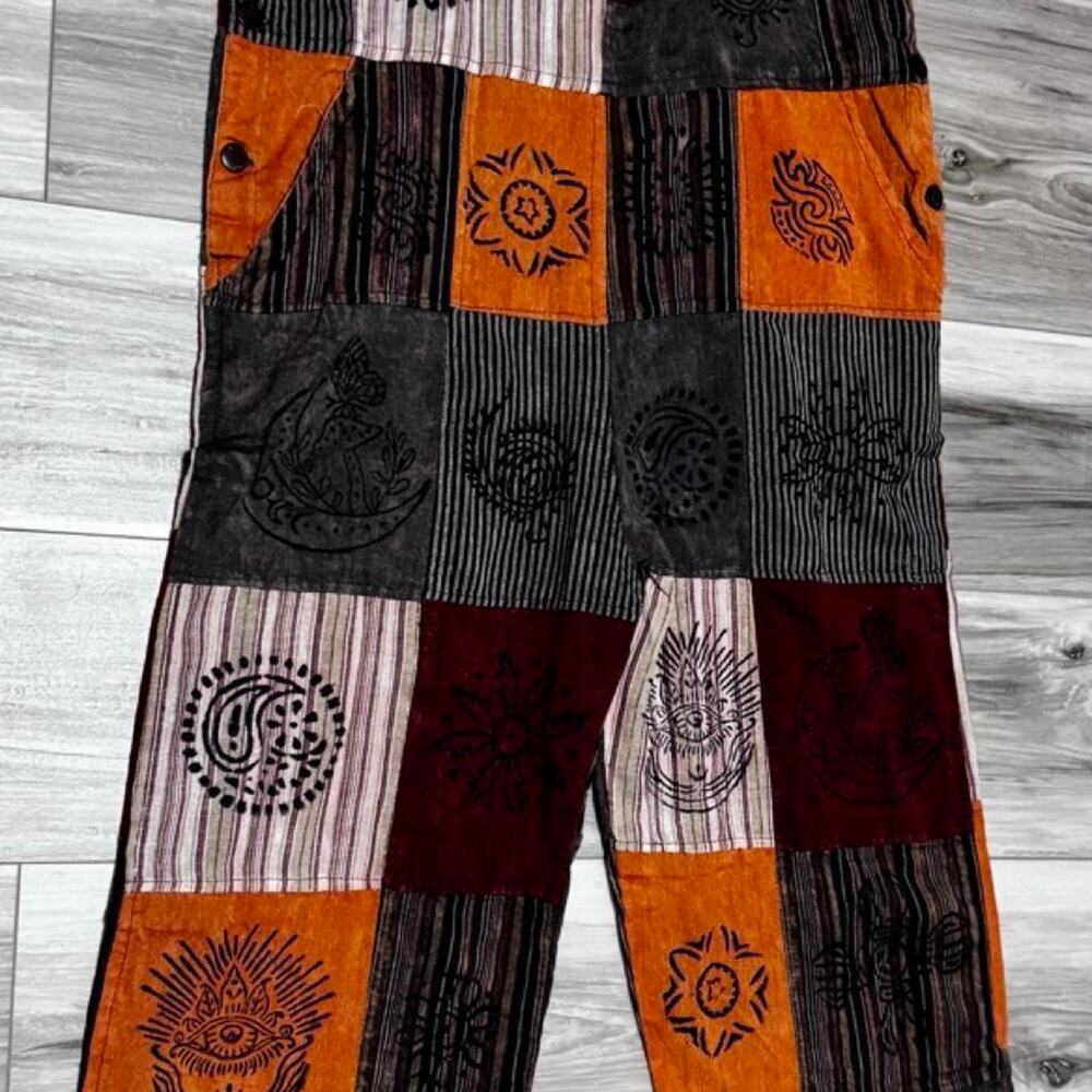 Patchwork pants with black and